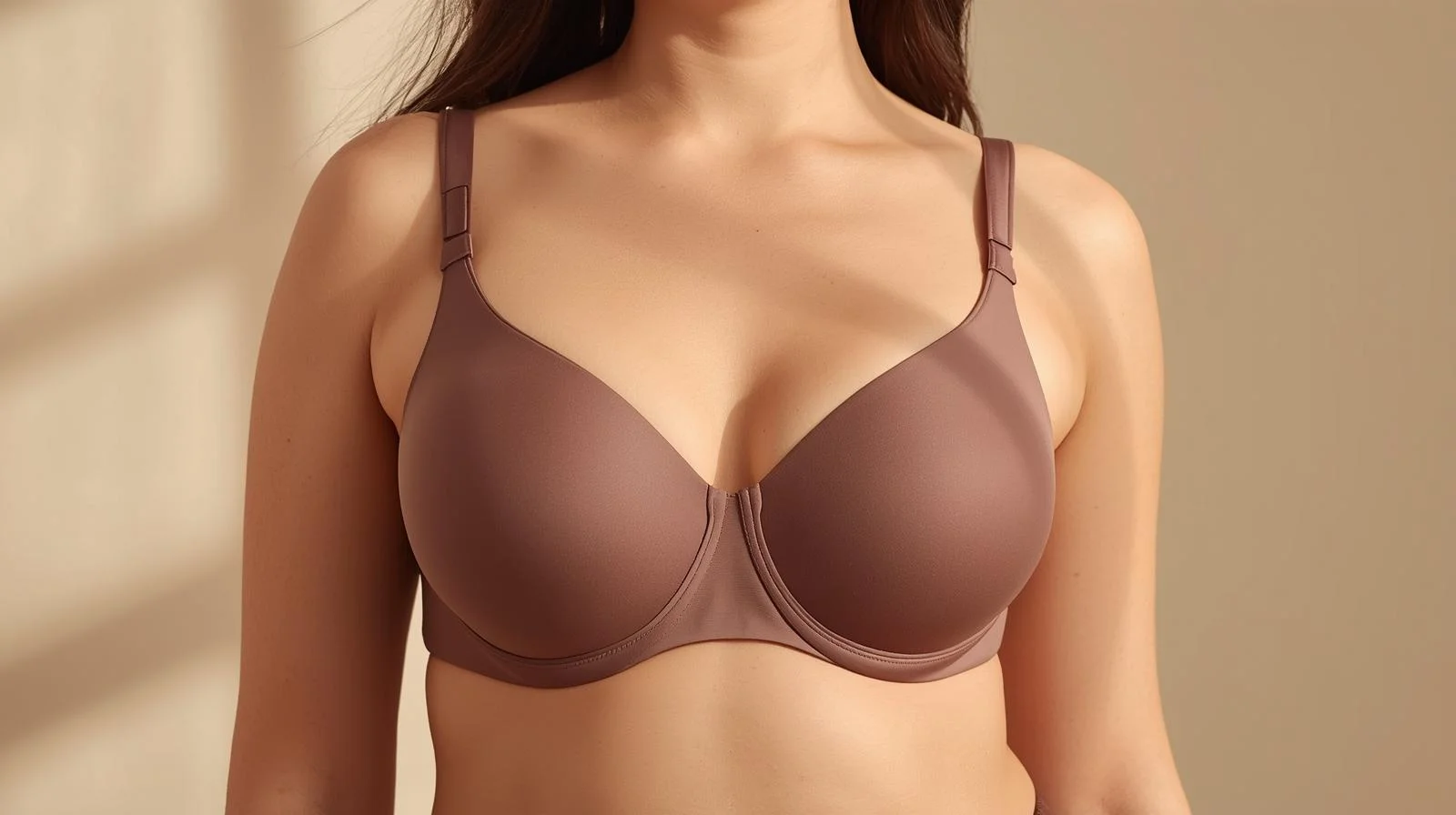 Selection of supportive bras for larger busts arranged for product editorial
