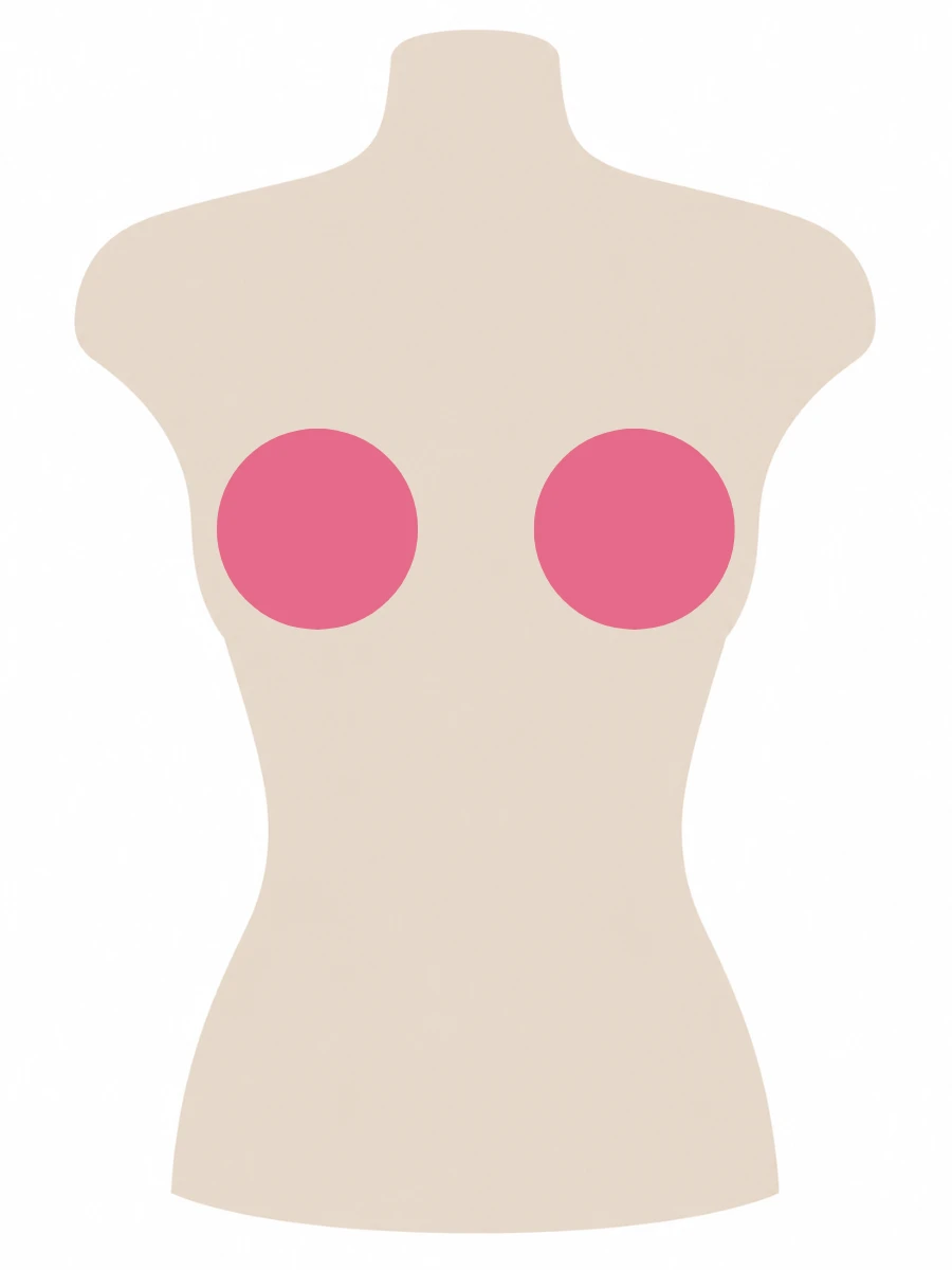 Illustrated UK 34DD bra size diagram showing DD cup volume on a 34 band torso