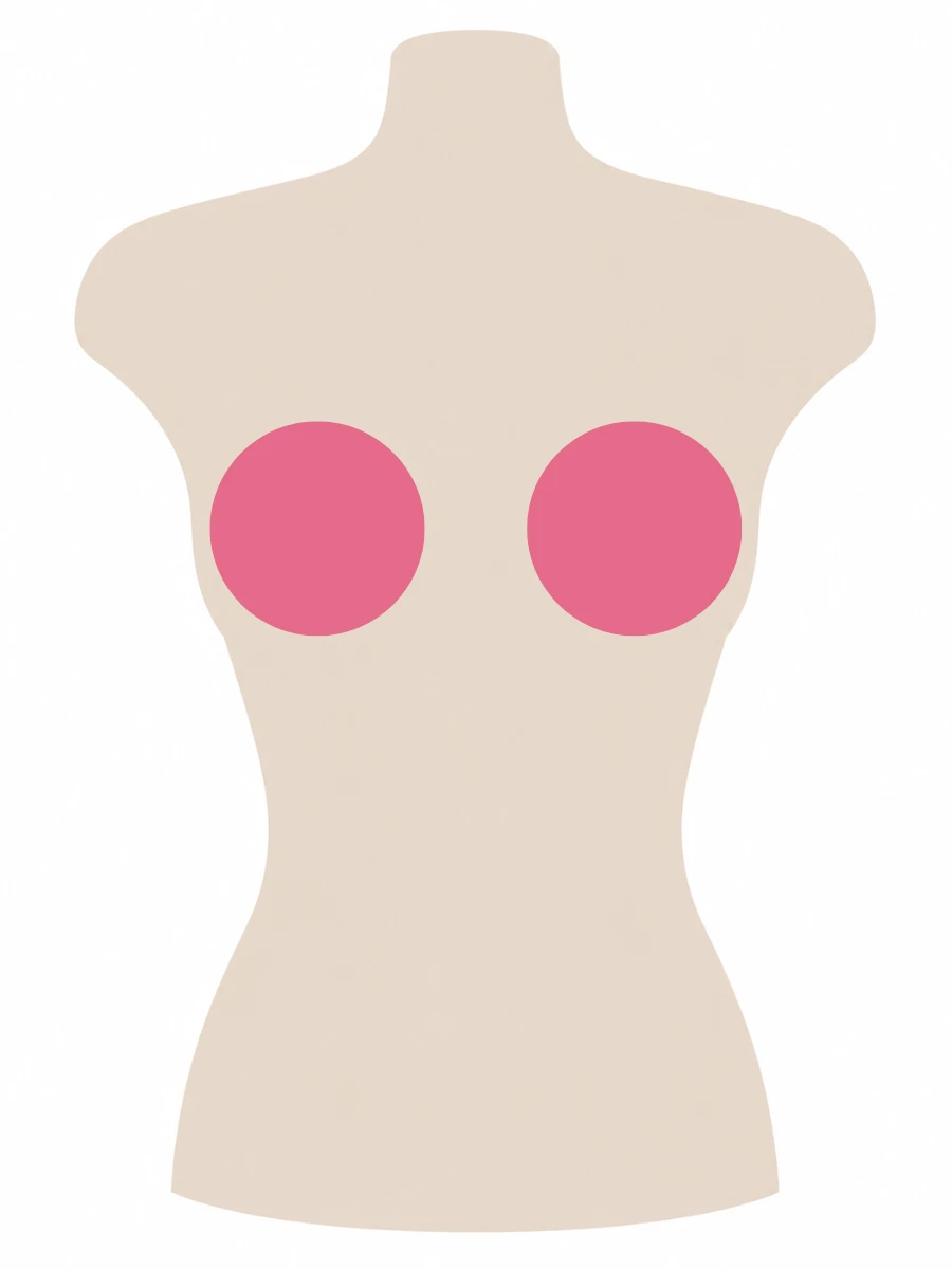 Illustrated UK 34E bra size diagram showing E cup volume on a 34 band torso