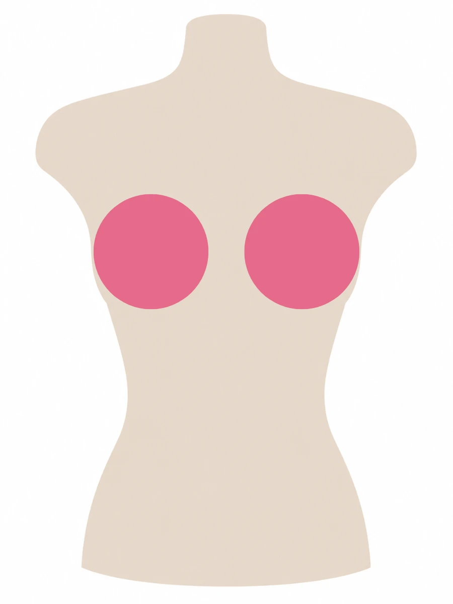 Illustrated UK 34FF bra size diagram showing FF cup volume on a 34 band torso