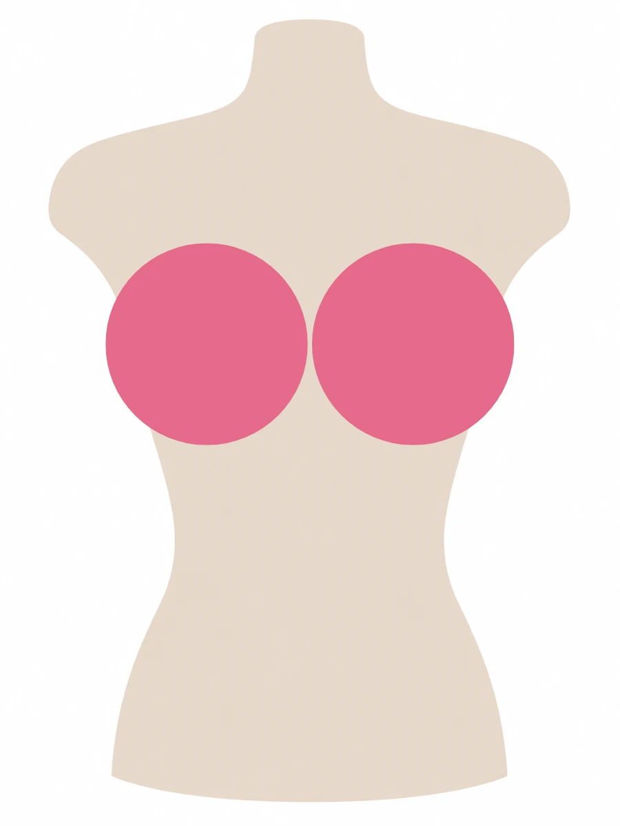 Illustrated UK 34J bra size diagram showing J cup volume on a 34 band torso