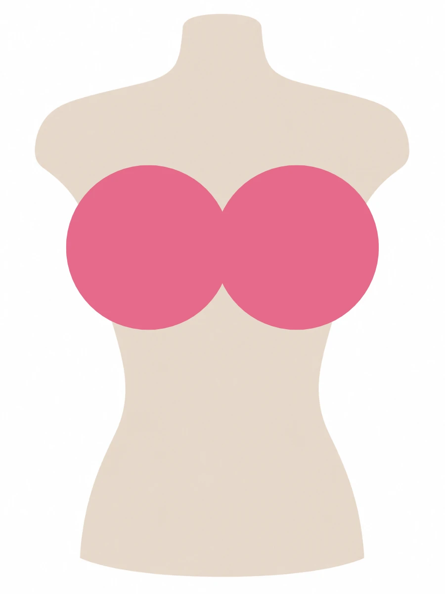 Illustrated UK 34KK bra size diagram showing KK cup volume on a 34 band torso