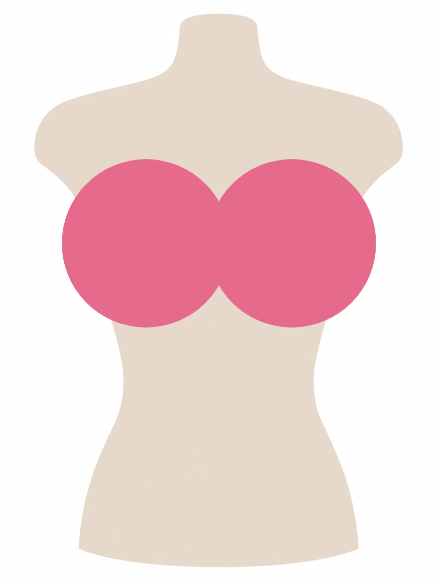 Illustrated UK 34L bra size diagram showing L cup volume on a 34 band torso