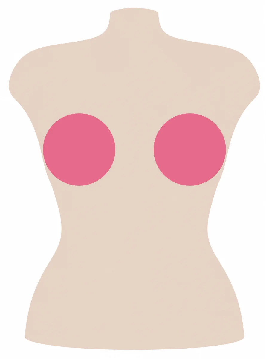 Illustrated UK 42DD bra size diagram showing DD cup volume on a 42 band torso