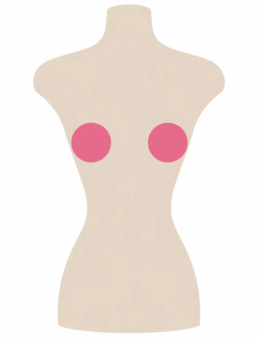Illustrated UK 30C bra size diagram showing C cup volume on a 30 band torso