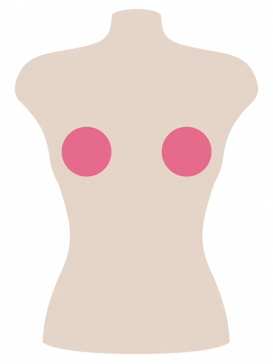 Illustrated UK 38A bra size diagram showing A cup volume on a 38 band torso