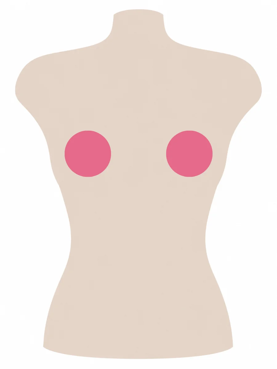Illustrated UK 38AA bra size diagram showing AA cup volume on a 38 band torso