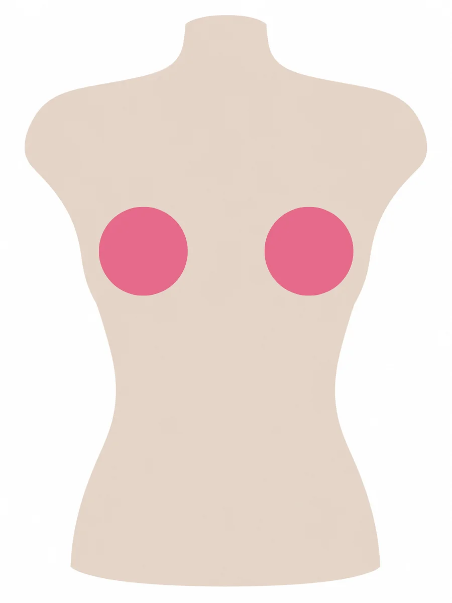 Illustrated UK 38B bra size diagram showing B cup volume on a 38 band torso