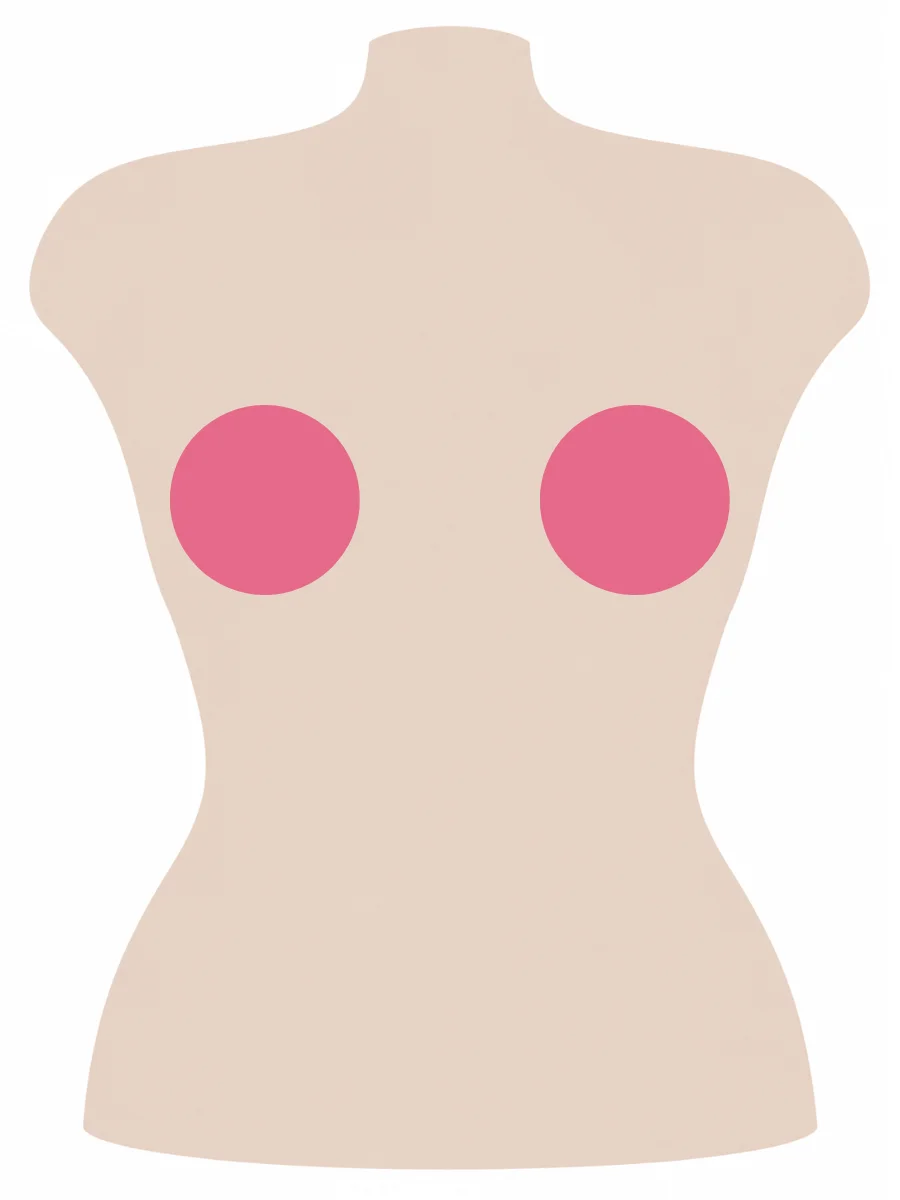 Illustrated UK 42A bra size diagram showing A cup volume on a 42 band torso