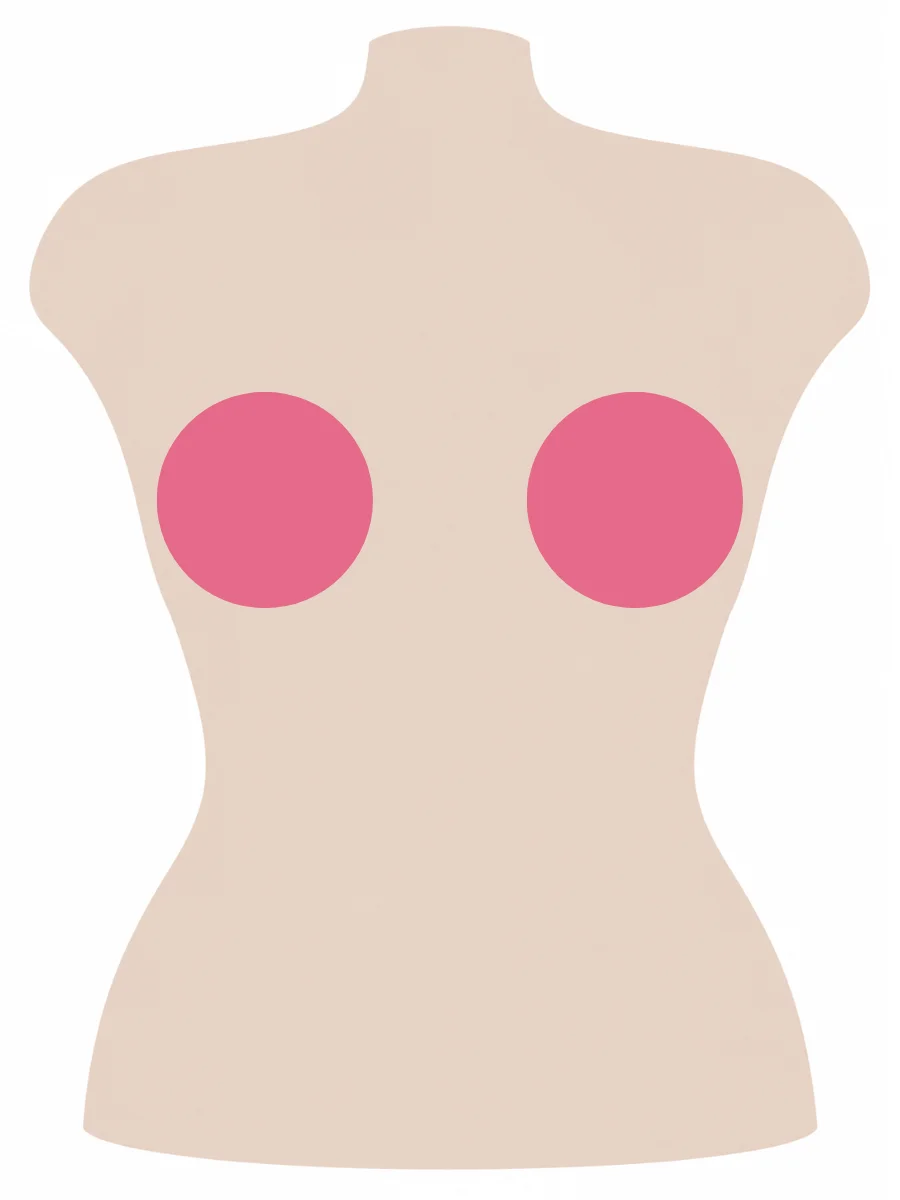 Illustrated UK 42C bra size diagram showing C cup volume on a 42 band torso