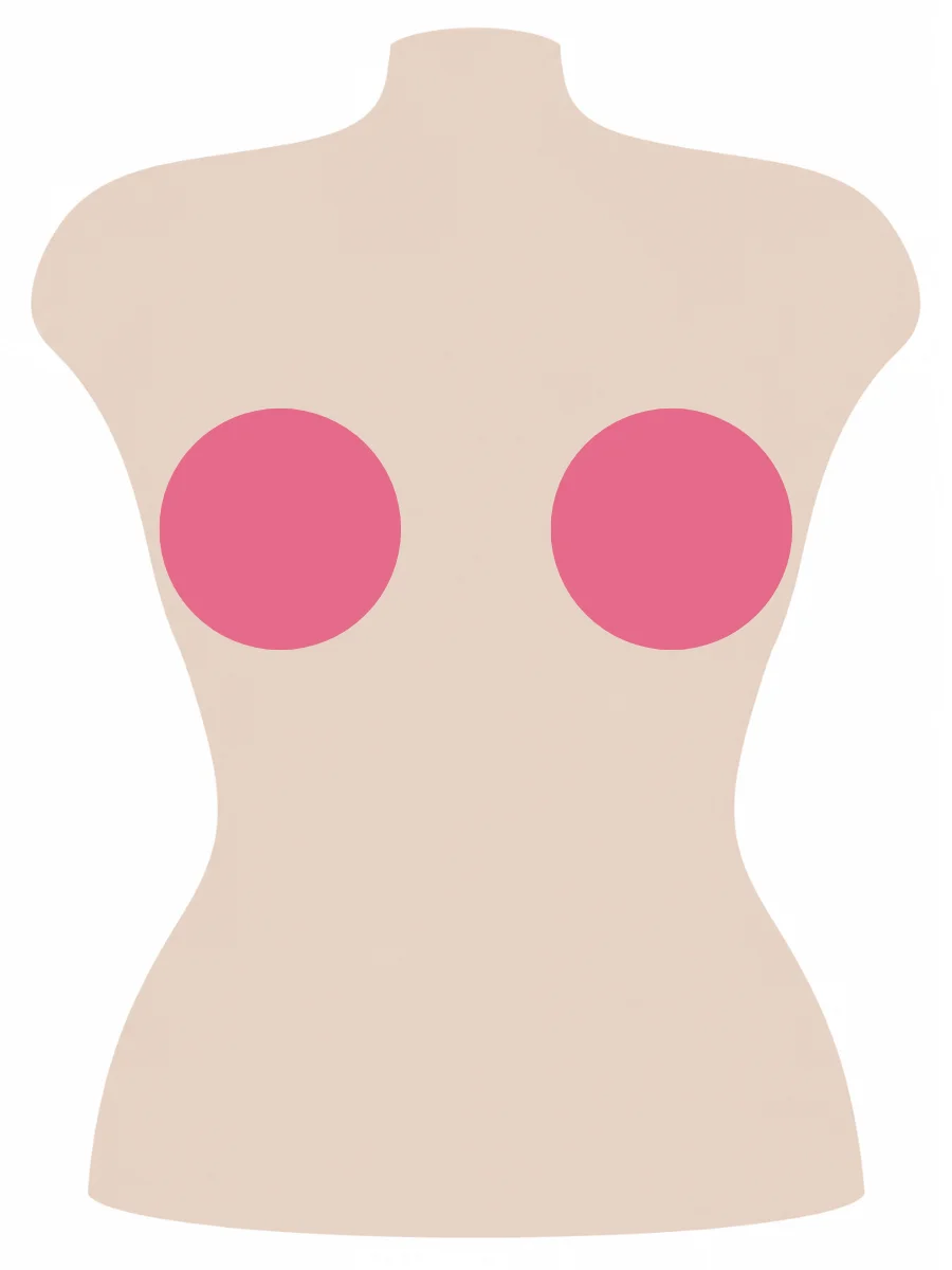 Illustrated UK 42D bra size diagram showing D cup volume on a 42 band torso